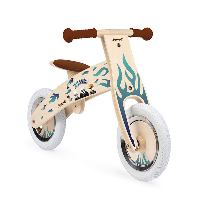 Drewniany rowerek biegowy z naklejkami do personalizacji Bikloon Nature 3+ - Janod