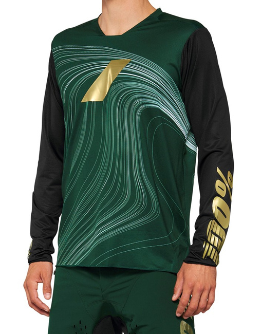 Koszulka męska 100% R-CORE X LE Jersey długi rękaw forest green