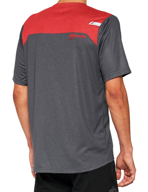 Koszulka męska 100% AIRMATIC Jersey krótki rękaw charcoal racer red