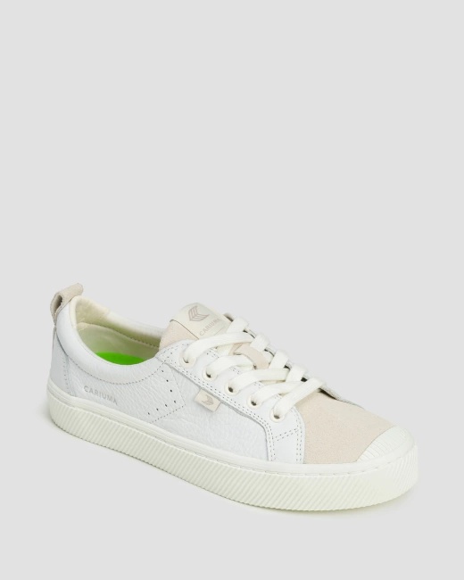 Buty Damskie Cariuma Oca Low White Premium Leather Vintage White Suede Sneaker