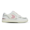 Buty Damskie Cariuma Uba White Leather And Suede Blush Pink Logo Silver Accents Sneaker