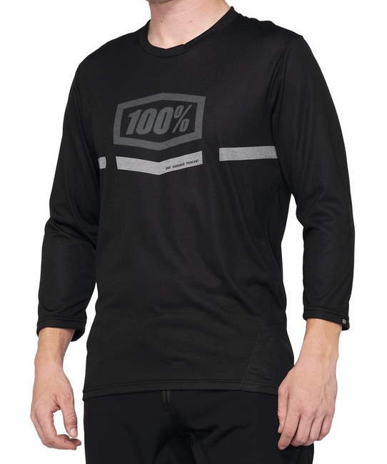 Koszulka męska 100% AIRMATIC 3/4 Sleeve Black