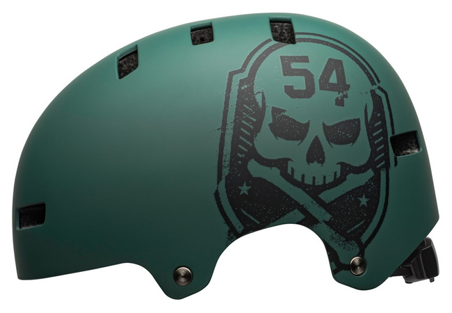 Kask bmx BELL LOCAL mate green black skull roz. L (59–61.5 cm)