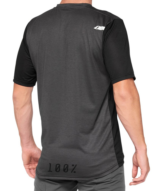 Koszulka męska 100% AIRMATIC Jersey krótki rękaw black charcoal.