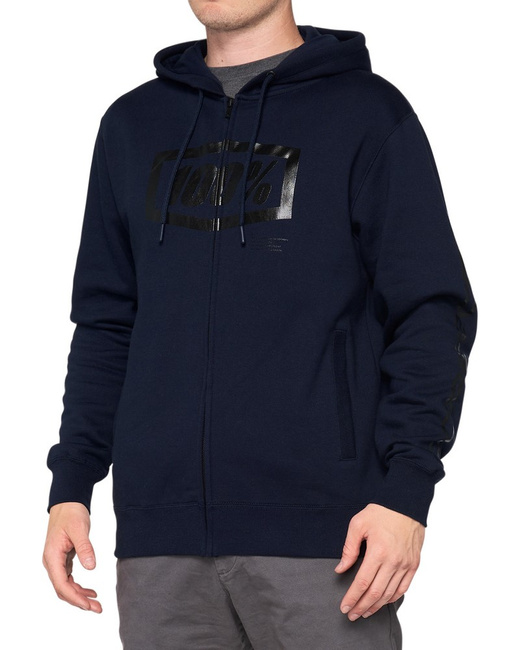 Bluza męska 100% SYNDICATE Hooded Zip Sweatshirt Navy Black