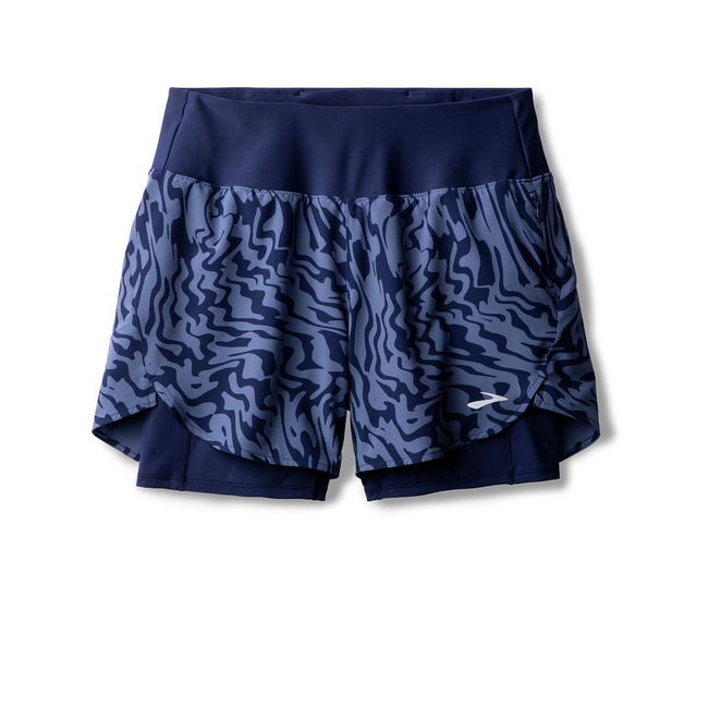 Damskie Spodenki Do Biegania Chaser 5" 2 In 1 Short 2.0 Granatowe - Brooks-Running