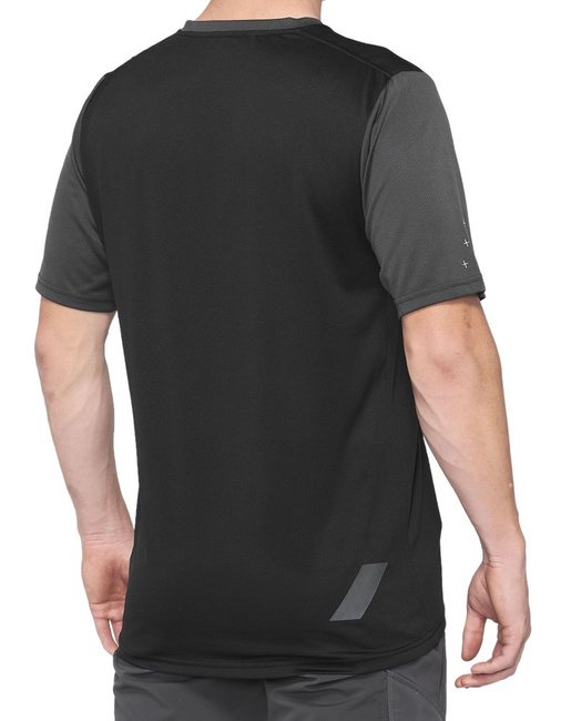 Koszulka męska 100% RIDECAMP Jersey krótki rękaw charcoal black