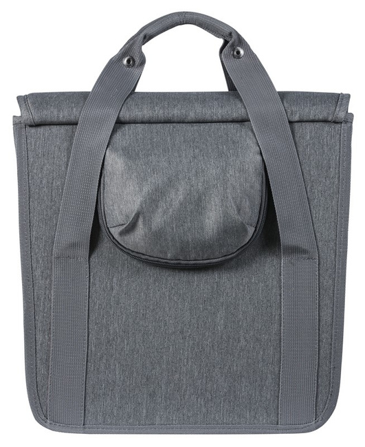 Sakwa miejska pojedyncza BASIL GO SINGLE BAG 16L, mocowanie na haki Hook-On System, szary