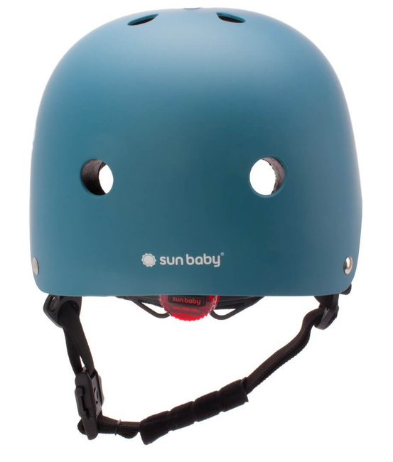 Kask rowerowy dla dzieci TRACKER - Love 2 RIDE, rozm. S, 50-54 cm z lampką LED i klipsem magnetycznym Steel - Sunbaby