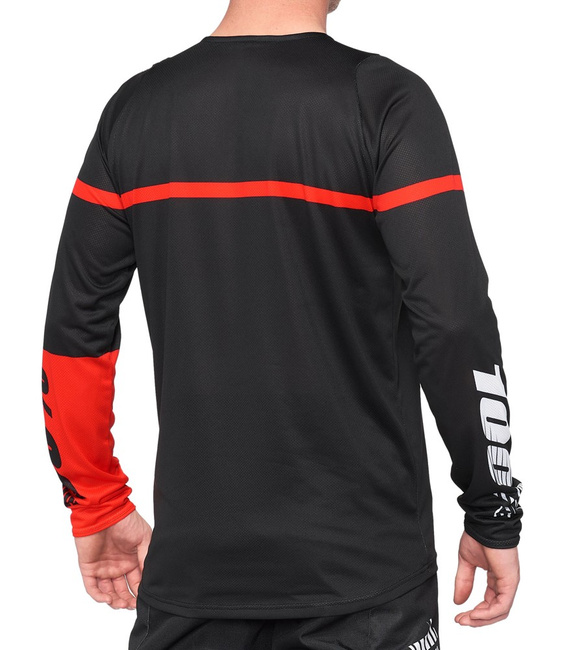 Koszulka męska 100% R-CORE Jersey długi rękaw red black