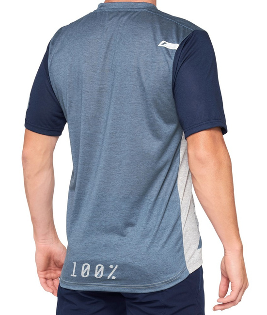 Koszulka męska 100% AIRMATIC Jersey krótki rękaw steel blue grey