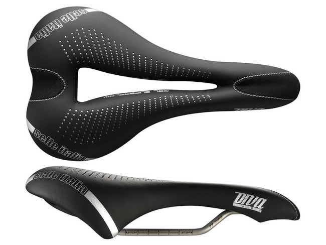 Siodło SELLE ITALIA DIVA GEL TI316 SUPERFLOW L (id match L3), TI 316 Rail, Fibra-Tek, Light Gel, 285g