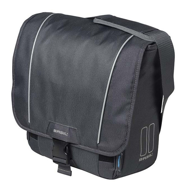 Sakwa miejska pojedyncza BASIL SPORT DESIGN COMMUTER BAG 18L, tablet/notebook, mocowanie na haki Hook-On System, wodoodporny poliester, graphite