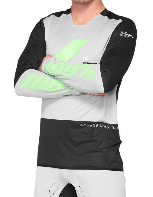 Koszulka męska 100% R-CORE X Jersey długi rękaw vapor black