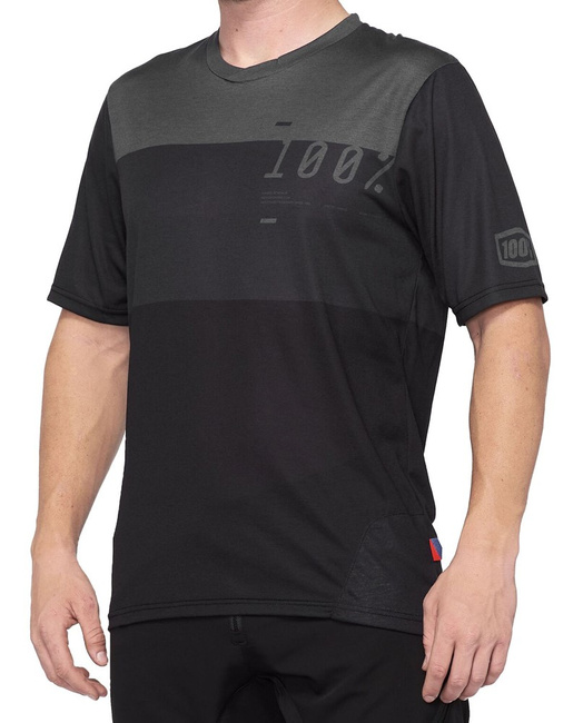 Koszulka męska 100% AIRMATIC Jersey krótki rękaw charcoal black