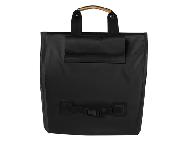 Sakwa miejska pojedyncza BASIL URBAN DRY SHOPPER 20L, mocowanie na haki Hook-On System, wodoodporny poliester, czarna