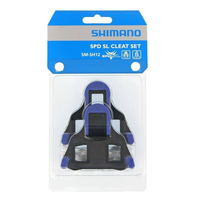 Bloki pedałów Shimano SMSH12 SPD-SL Szosa, dwustopniowe, niebieskie
