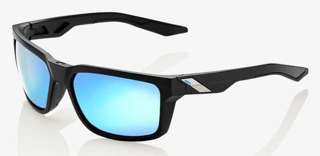 Okulary 100% DAZE Matte Black - HiPER Blue Multilayer Mirror Lens Szkła Niebieskie Lustrzane Wielowarstwowe, LT 15%